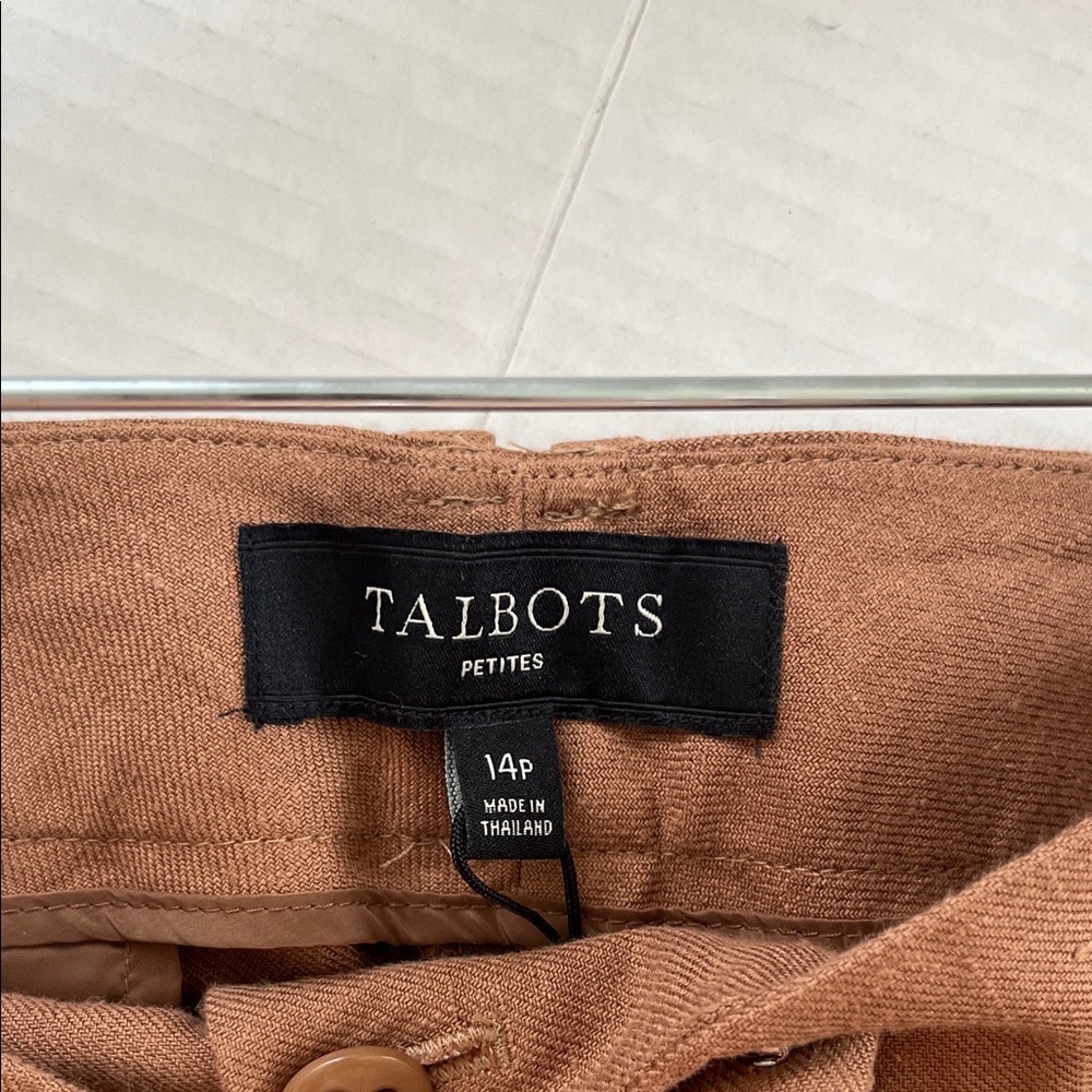 Talbots Men's Rust-Brown Linen Trousers - Picture 2 of 5
